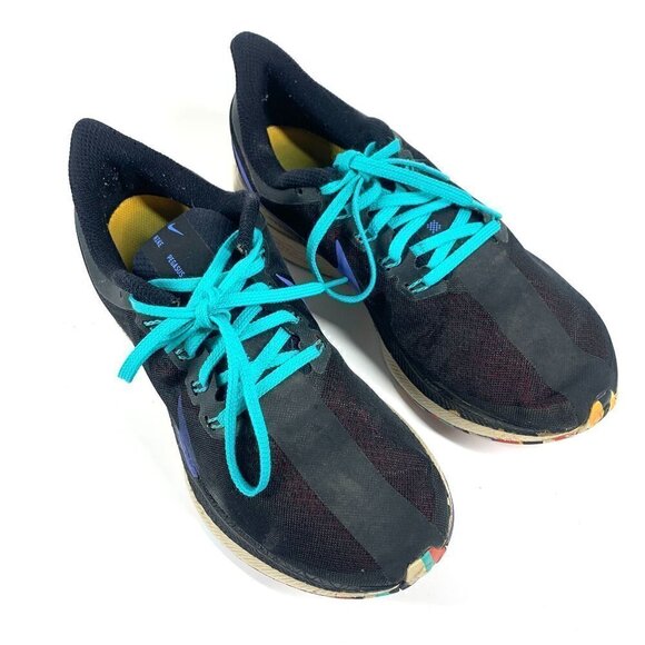 Nike Zoom Pegasus Women's Running Shoes Black/Blue Size 8.5 - Picture 10 of 10